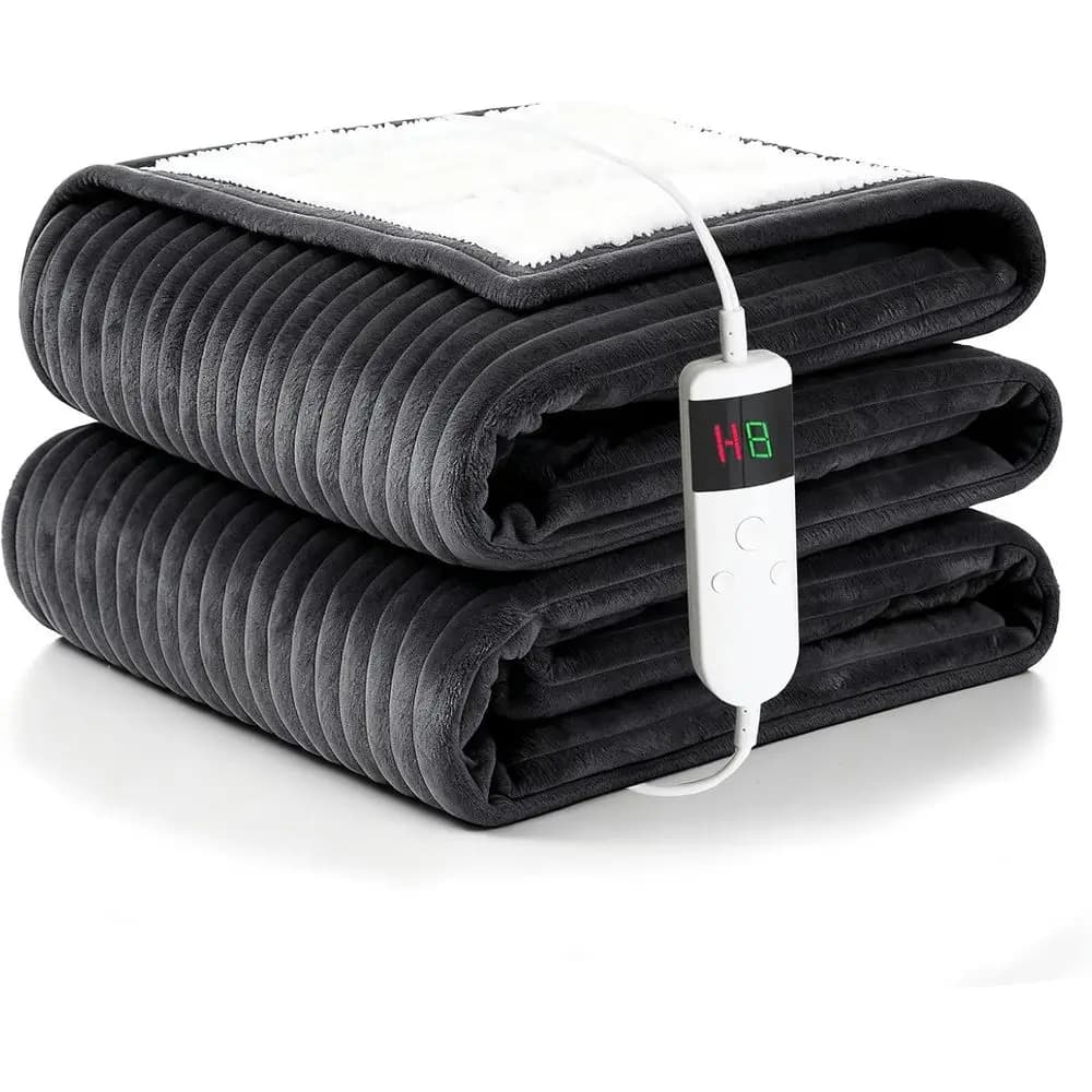 Coperta riscaldata Coperta elettrica, Coperta riscaldante in rete Sot con 8 ore Auto O 10 livelli di riscaldamento ast hine Lavabile Sherpa riscaldata