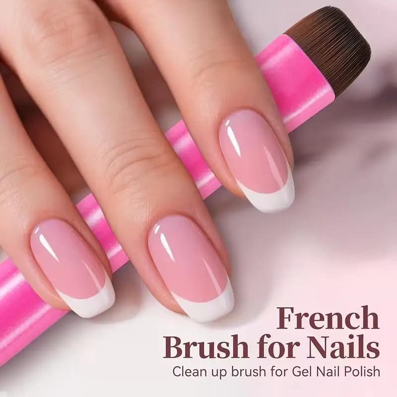 Pennello per Unghie Francese Multifunzione con Punta Fine per Gel e Unghie Acriliche, Strumento di Pulizia Precisa per Manicure