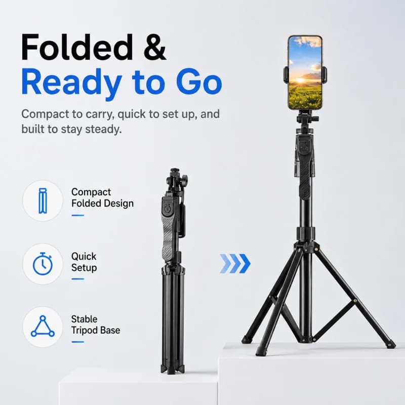 Treppiede per telefono HX-190 1.8M per live streaming, treppiede selfie stick estensibile con supporto per telefono, supporto da pavimento portatile per Tr