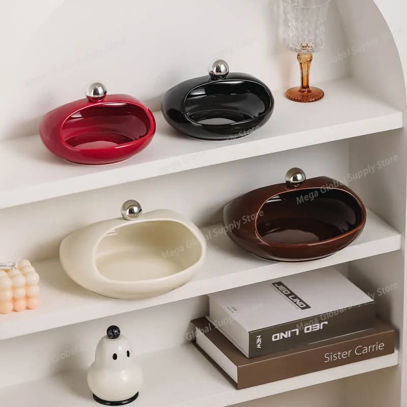 1PC Storage Tray Living Room Coffee Table Household New Creative Fruit Basket Light Luxury High-end Candy Box Snack Placement