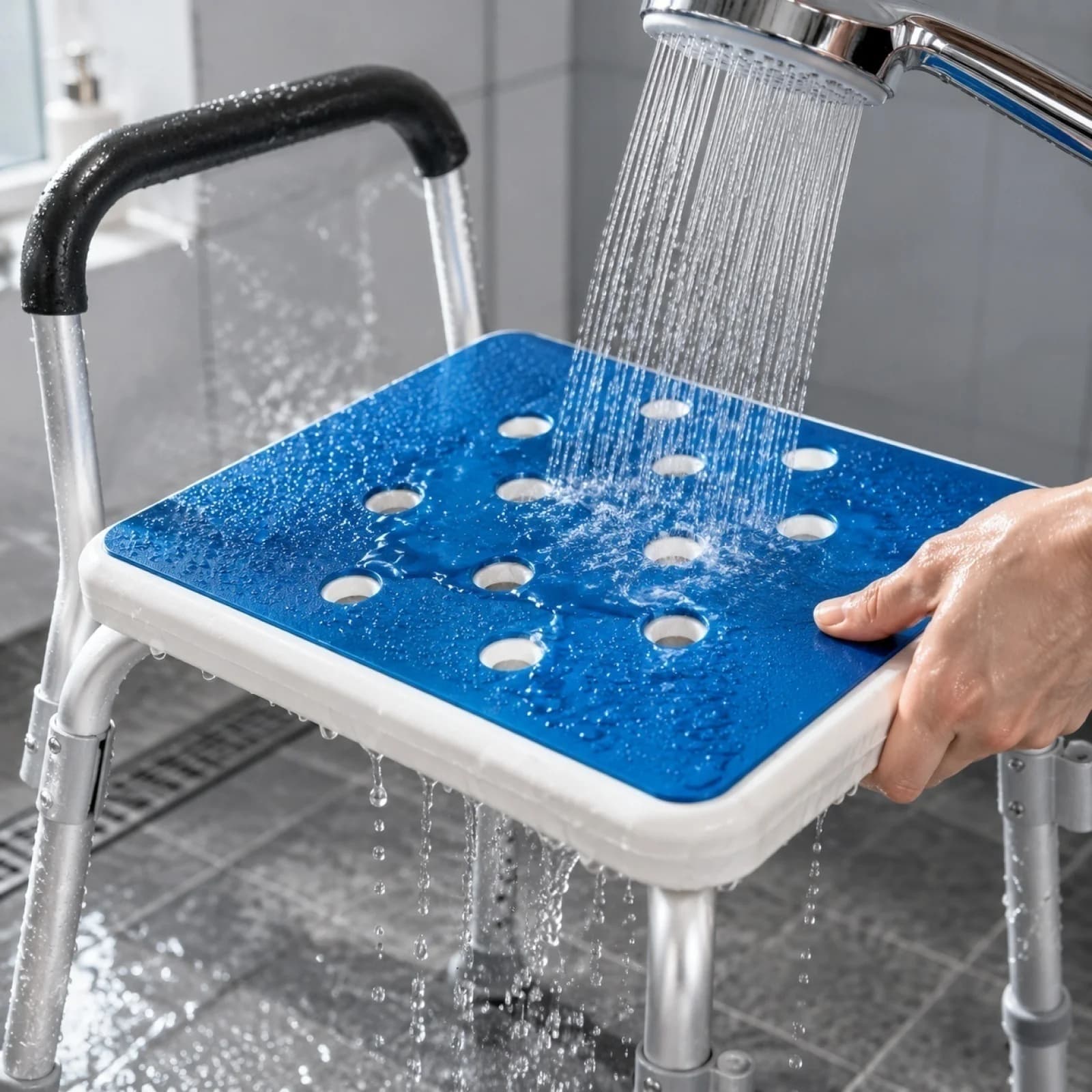 Cold-proof Anti-slip Bath Chair Cushion Elderly Bath Tub Shower Chair Stool Bench Seat Pad Bathroom Supplies