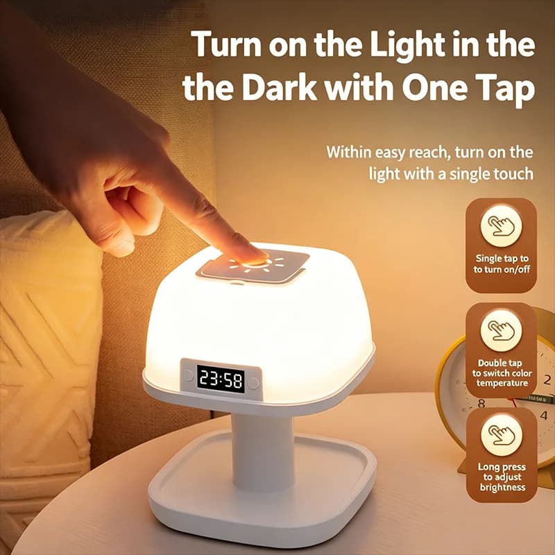 Desk Decor Rechargeable Red Sleep Night Light Soft Glow Bedside Lamp for Baby Students Bedroom Warm Ambient Night Lighting