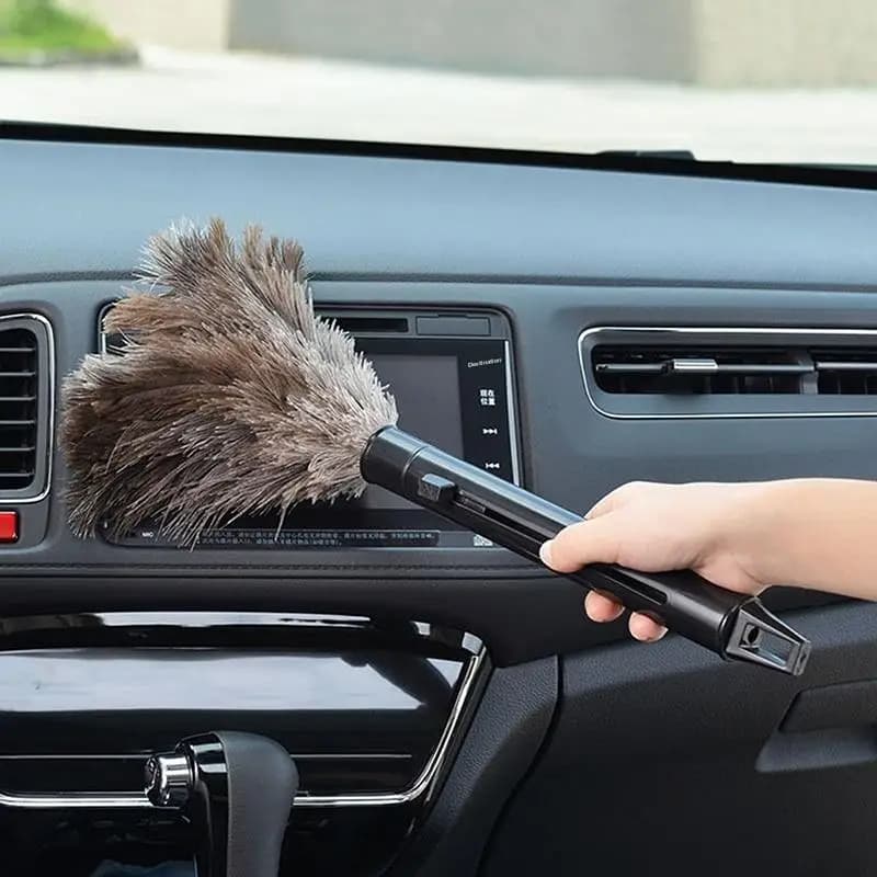 New【Feather Duster Wooden Handle Duster Anti-static Dust Removal Dusters Ostrich Duster Feather Fur Brush Home Cleaning Tool】