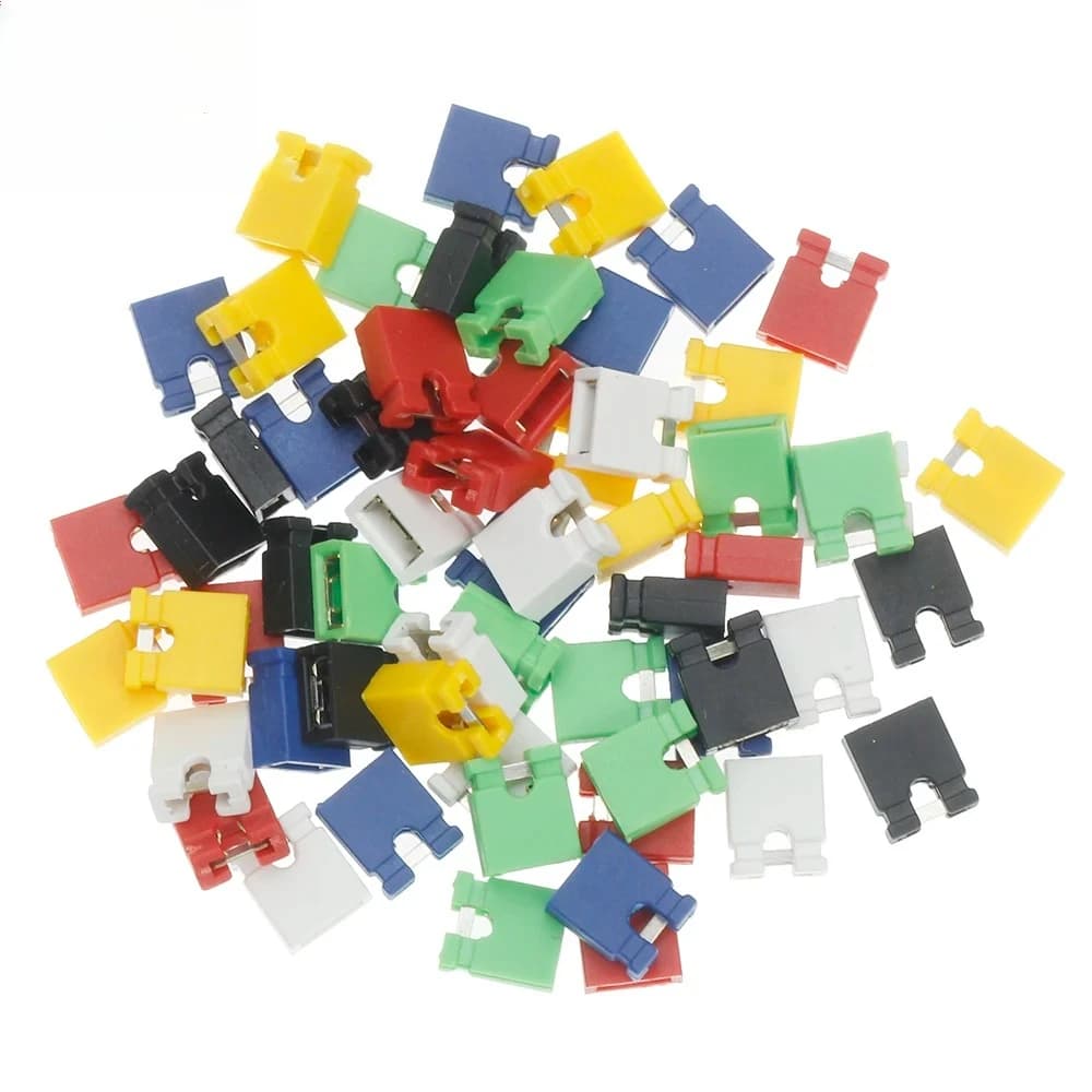100 PZ 2.54mm Jumper Cap Pin Header Connettore, 2.54 Spaziatura Jumper Blocks per PCB Arduino Raspberry Pi Prototipazione Elettronica