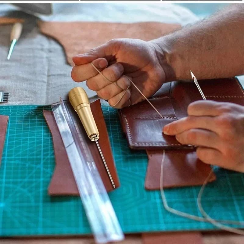 Leather Sewing Awl Needle Handmade Needle Shoes Sole Straight Hook Needle Set Shoe Binding Thread Artifact Shoe Repair Shoes