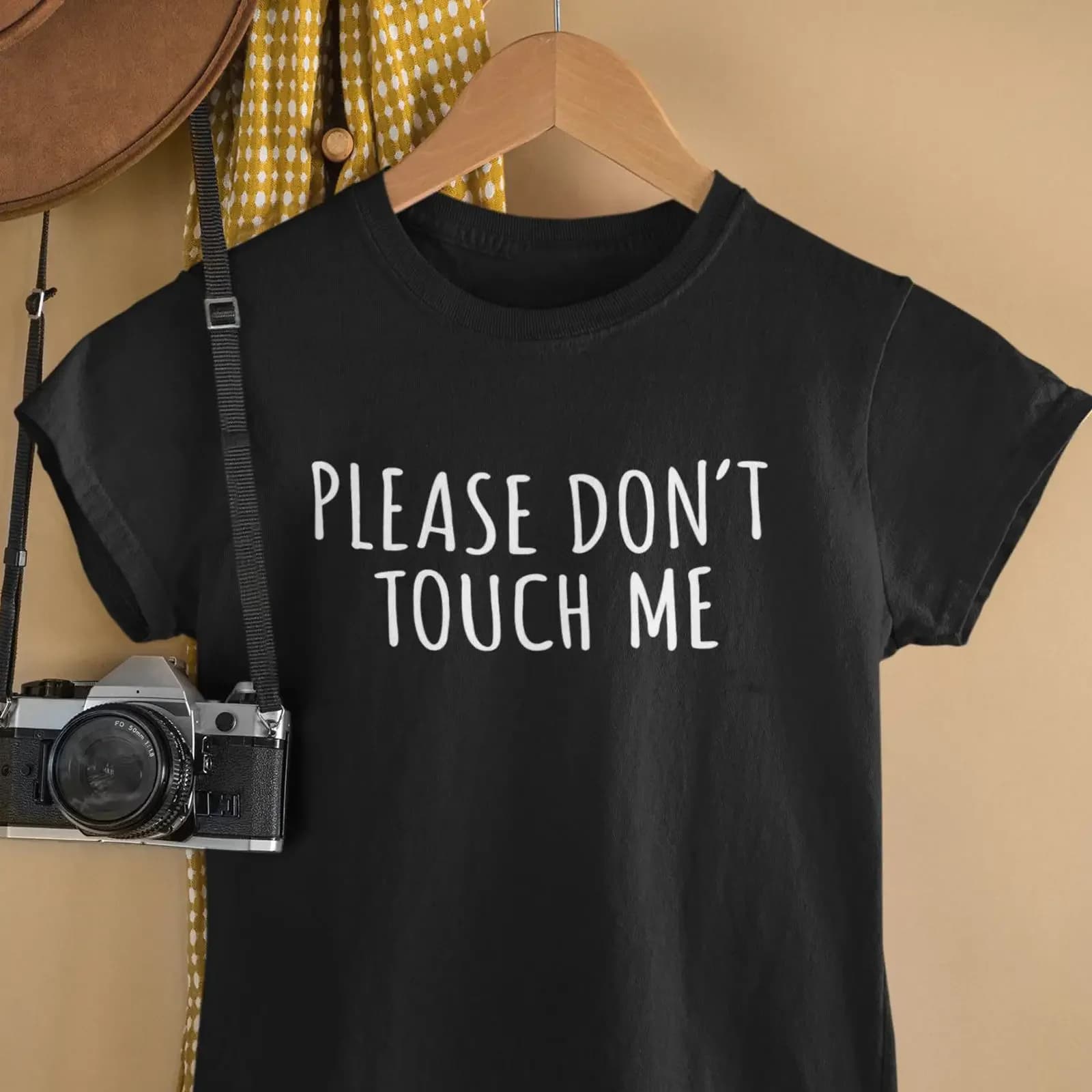 Please Don amp 39 t Touch Me Shirt Personal Space Autism Anxiety Go Away Funny s vintage Washed graphic Casual