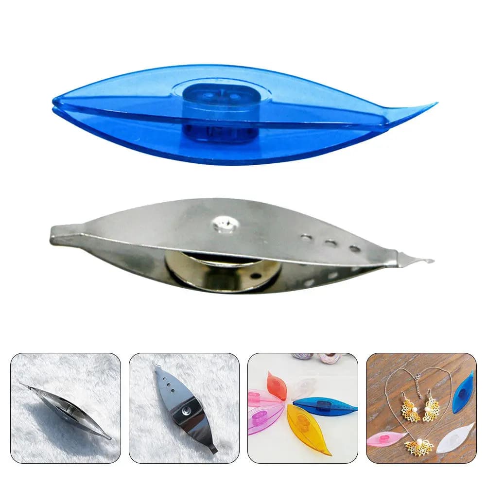 2 Pezzi Navette per Maglieria in Plastica e Metallo, Strumento Fai-da-te per Tessitura, Accessori per Maglieria per Maglioni, Sciarpe e Guanti