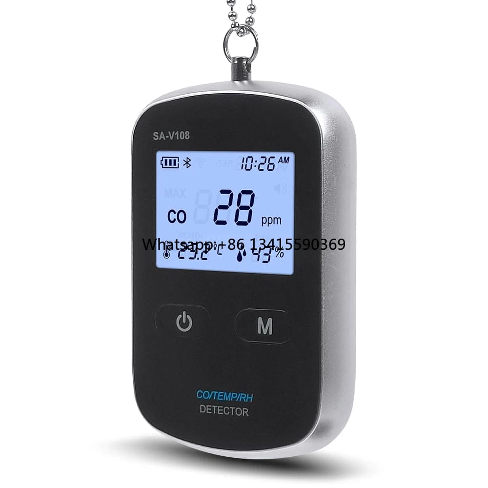 Rilevatore portatile di monossido di carbonio, ricaricabile, 0-999PPM, per uso domestico, campeggio, viaggi, industriale e professionale