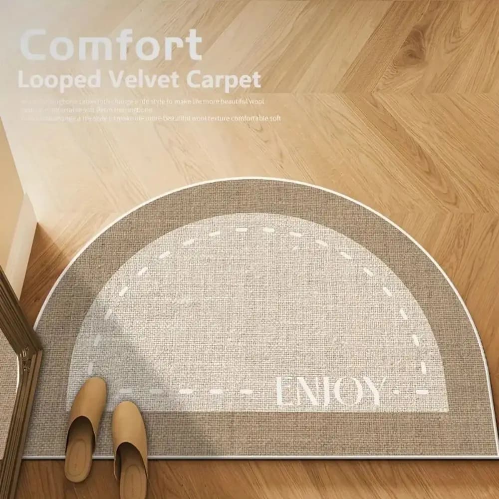 Zerbino semicircolare VIKAMA, tappeto da bagno antiscivolo, resistente, adatto per cucina, bagno, decorazione camera da letto.rug