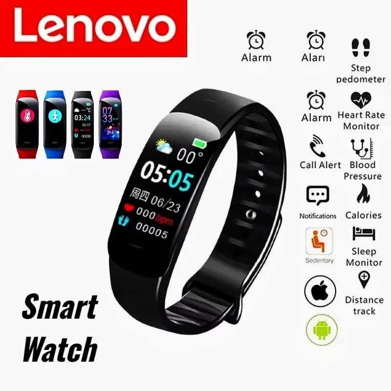 Lenovo Smart Watch C1 Plus 5.3 Bluetooth Headband Fitness Tracker Sporty Bracelet Cardiac Pressure Blood Pressure Sonno Man Woman