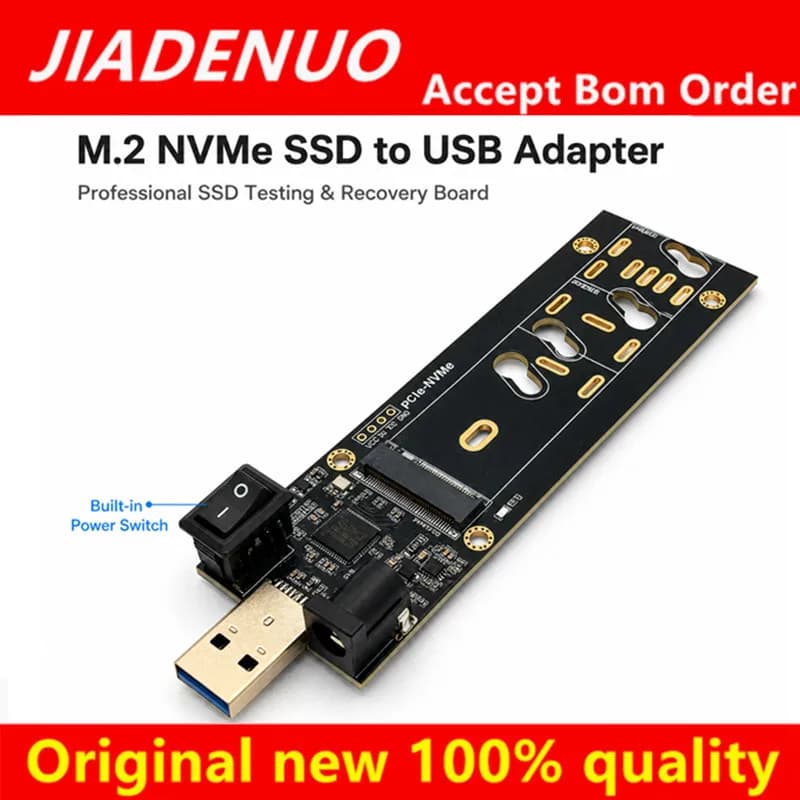 M.2 NVMe SSD Adapter Card M.2 Solid State Drive to USB‑A Converter External SSD Enclosure Board Card Opener for Computer Laptop