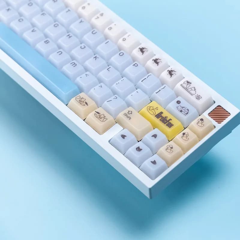 Set di copritasti a tema traslucido Foggy Fox di Icefield Set di cappucci per tastiera personalizzati con profilo in ciliegio per PC per accessori per tastiera meccanica