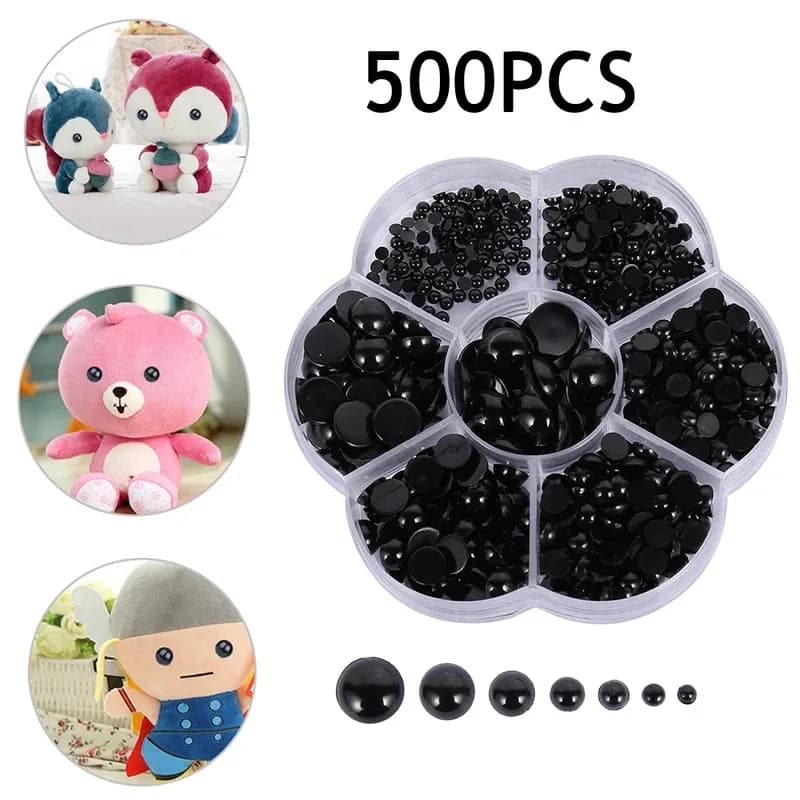 500 pz bambola che fa occhi 3-12mm riutilizzabile pulsante di plastica artigianato occhi di sicurezza per orso peluche bambola di peluche accessori fai da te