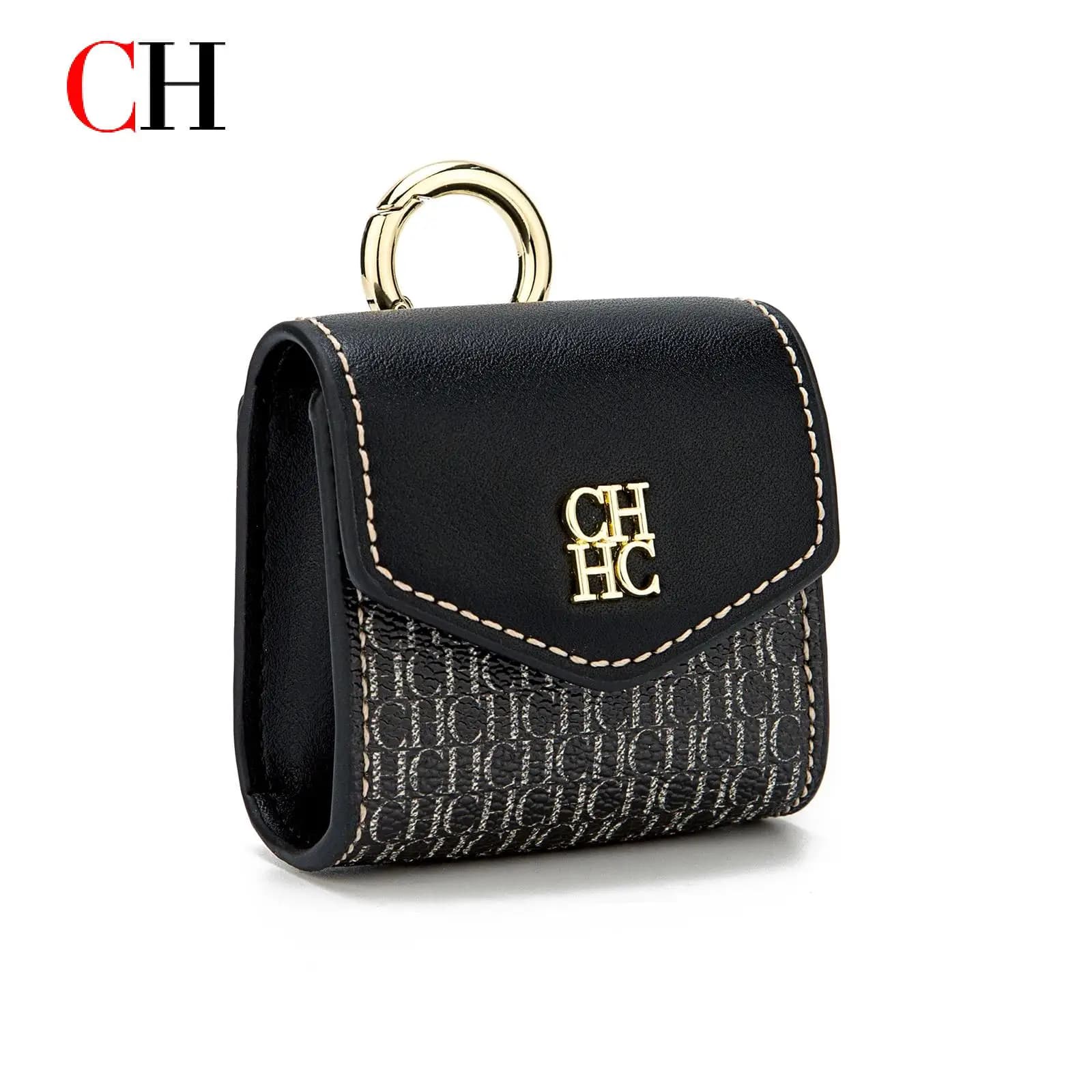 New Style PU Leather Headphone Case with Keychain Elegant Model Protective Case for Mini Wireless Earphone Accessories