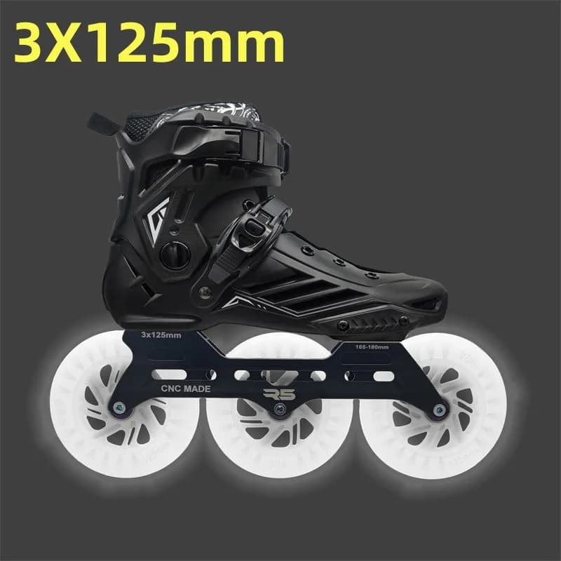 125mm LED Flash Speed Skates Online Shoes for Men and Women Adults 3X125mm Road Downhill Fast Skating Race Big Wheel R5 125
