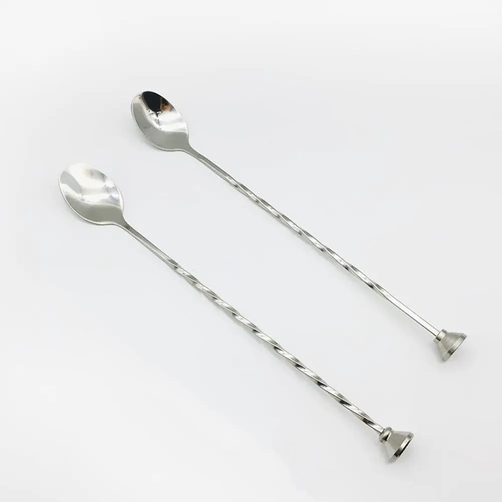 Stainless Steel Cocktail Stirring Spoon Bar Mixing Spoon for Coffee Tea Honey Beverages Dessert Stirrer Multi-Function Household