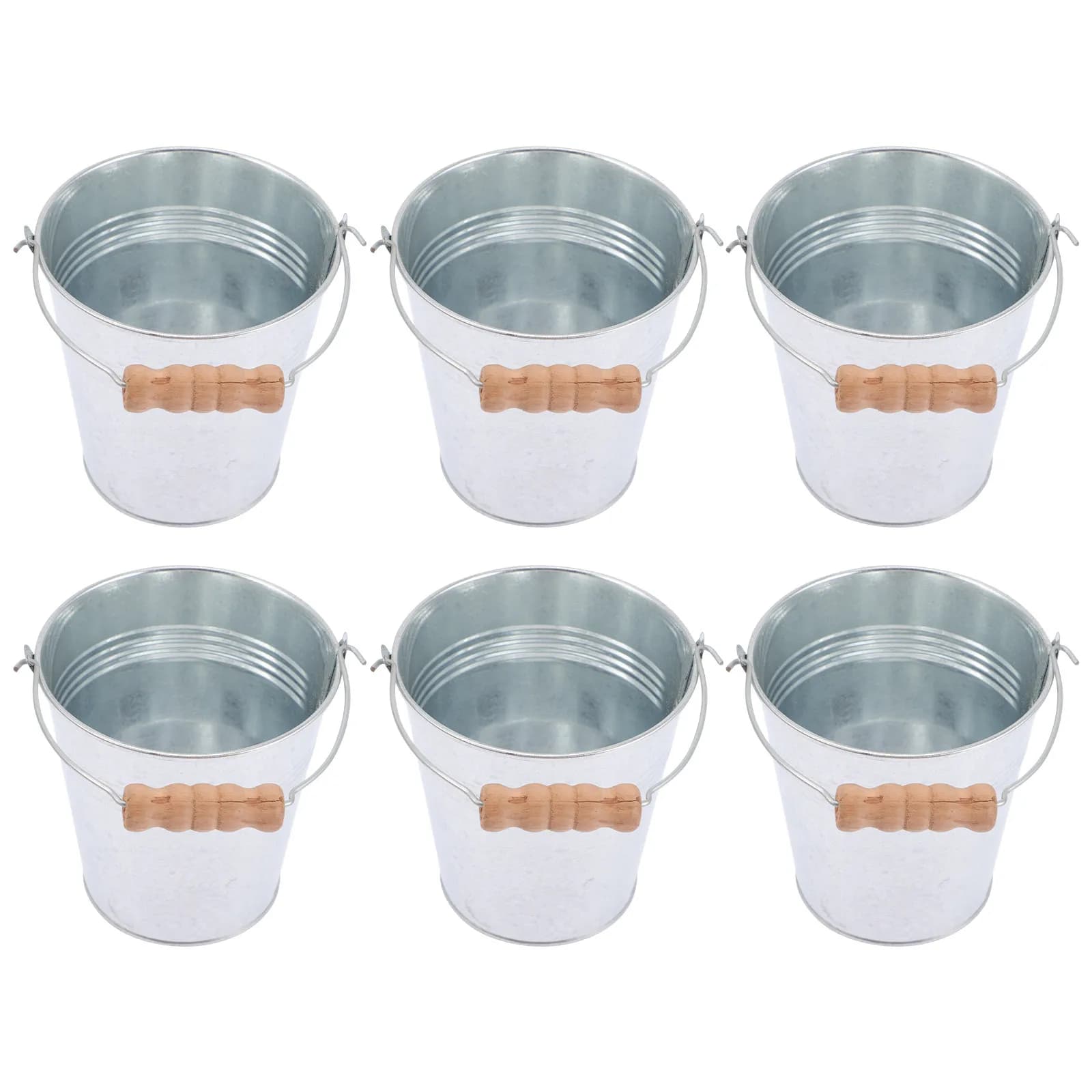 6Pcs Tinplate Ice Bucket French Fries Snack Container Portable Food Holder Chips Storage Bar Party Snack Bucket