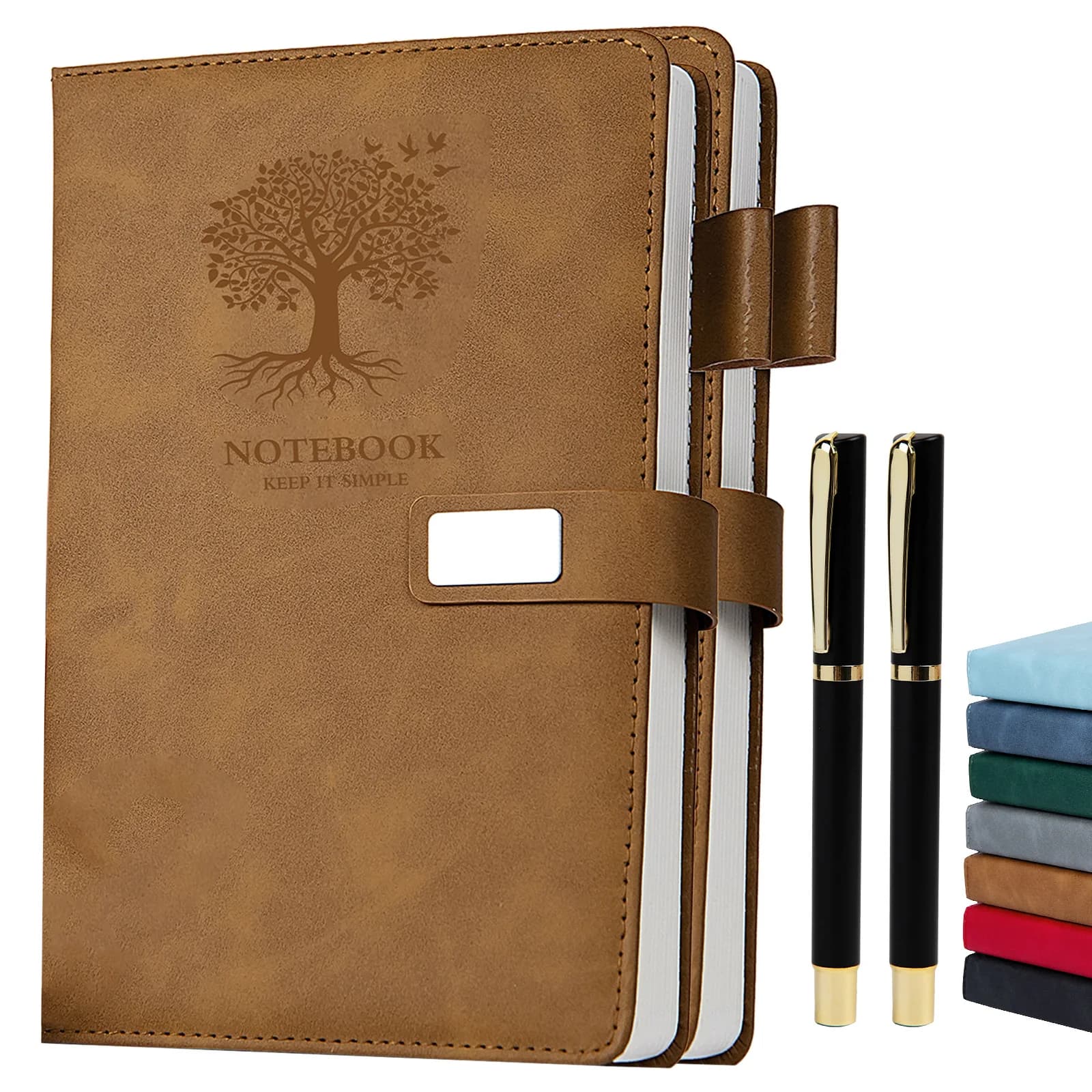 A5 Hardcover Lined Journal Notebook with pen - 180 Pages Vintage Leather for Women & Men Writing Travel Business Work School