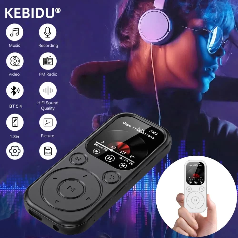 Lettore musicale Bluetooth MP4 MP3 Lossless Display IPS Supporto per e-book Scheda TF Videoregistratore audio FM Lettore MP3 audio lossless