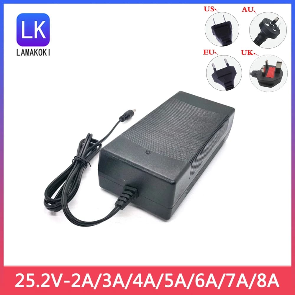 25.2V 2A 3A 4A 5A 6A 7A 8A caricabatteria al litio 18650 caricabatteria 25.2v caricabatterie a corrente costante