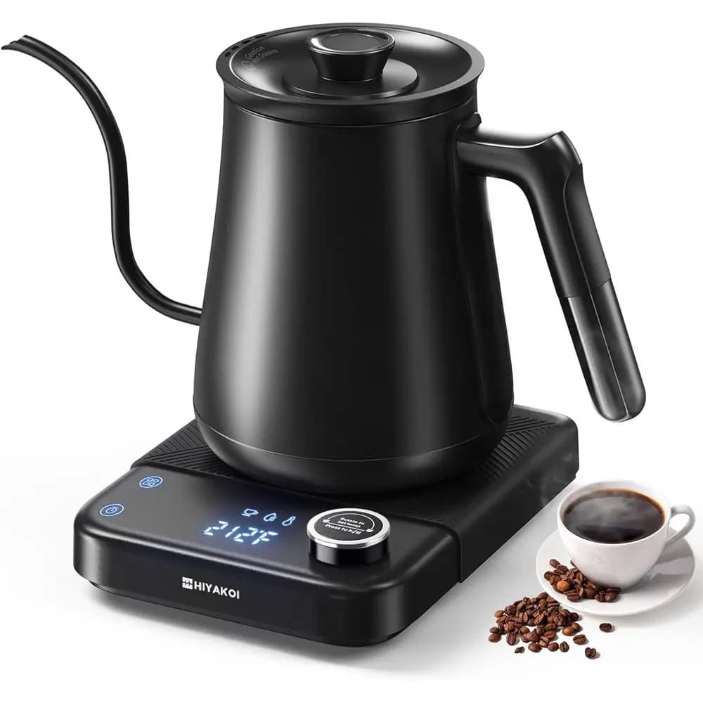 Goosek Electric Kettle with Temperature Control, Coffee and Tea Kettle, Fast 1200W Stainless Steel Heating