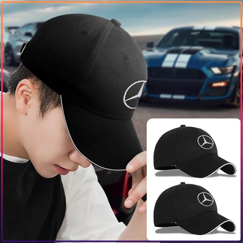 Outdoor Sport Running Adjustable Cap Car Baseball Cap Hat Badge For Mercedes Benz C260 C200 C180 GLA/E/C Class E43 E260 E300