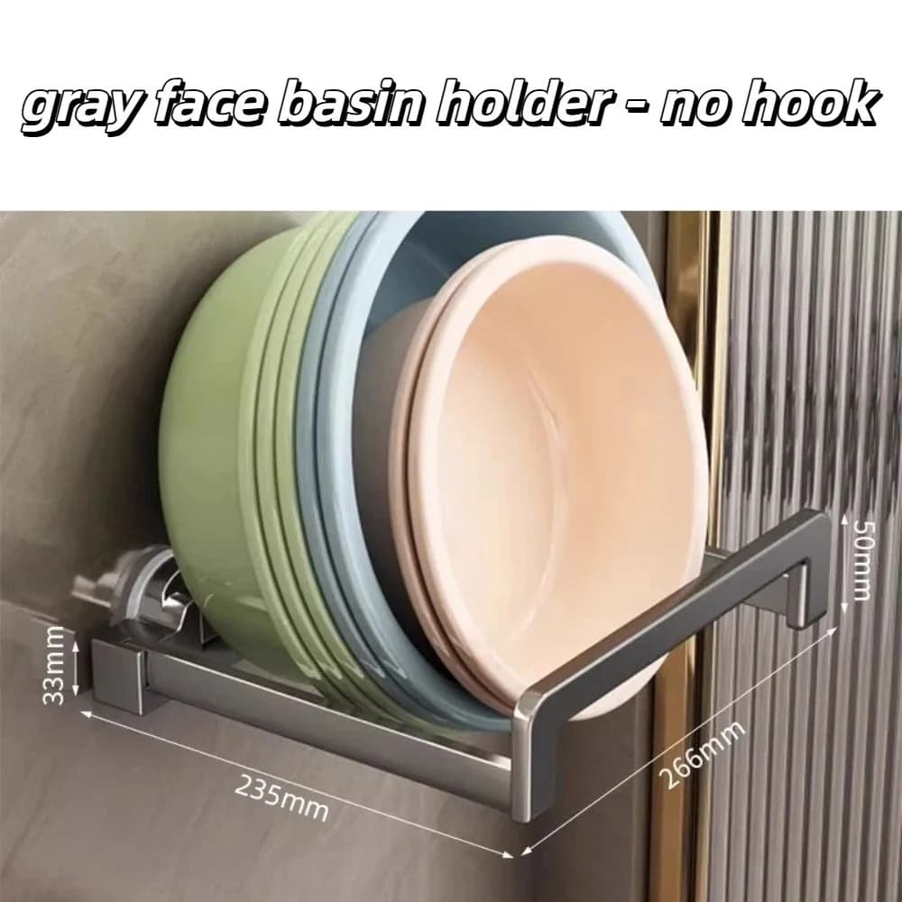 Suction Cup Type Suction Cup Wall Mounted Hook Telescopic Wall Mounted Wall Mounted Basin Storage Shelf Space-Saving Folding