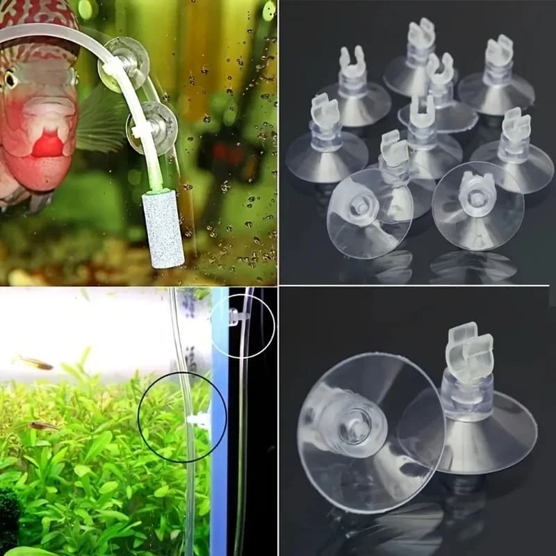 10-30pcs Aquarium Suction Cup Air Tube Holder Sucker for Fish Tank Pump Oxygen Air Tube Fixing Clip 4/6mm Accessories