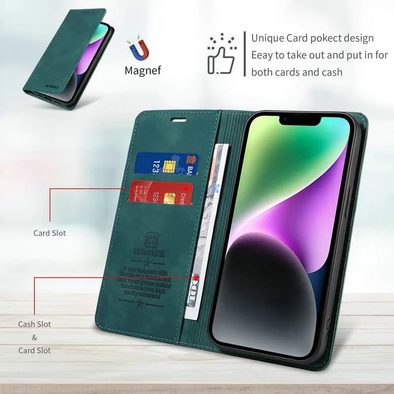 Custodia a Portafoglio in Pelle 360° con Protezione RFID per Honor Magic 8 Pro 5G 2025, Compatibile con Honor Magic 5 6 7 Lite Magic7 Pro