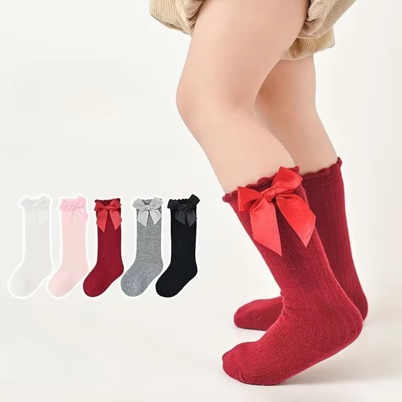 Baby Socks Autumn Baby Big Knee Cloth High Long Soft And Cute Baby Christmas Socks Red Cotton Baby Socks Christmas Gift