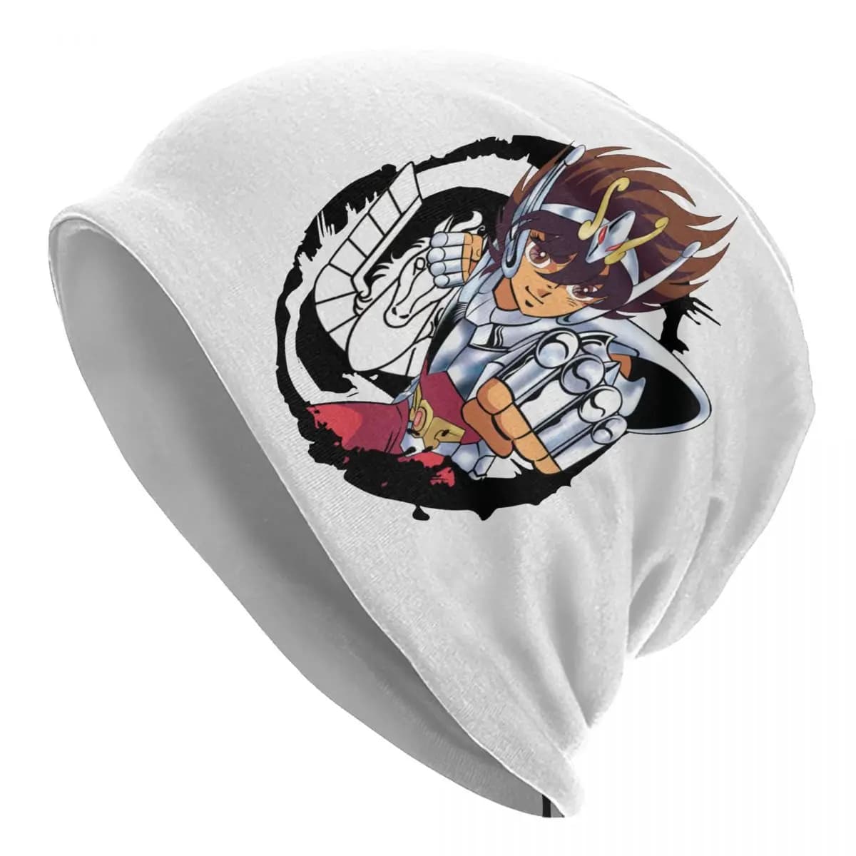 Saint Seiya Pegasus Bonnet Hats Street Skullies Beanies Hats Knights of the Zodiac Anime for Men Women Spring Dual-use Cap