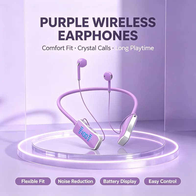 LED Display Stereo Wireless Bluetooth Earphones Magnetic Hanging Neck Headphones Headset Sports Gamer Headsets Noise Reduction