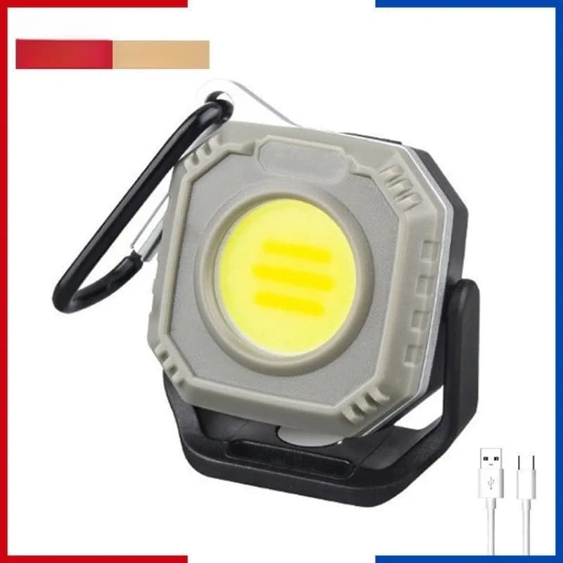 Mini Keychain Light Magnetic COB Flashlight – Rechargeable, Portable with Stand for Camping Tent Lighting
