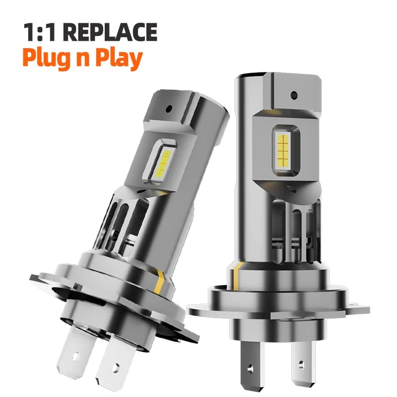 Lampadine per fari a LED 60W 6000LM H7 H18 2 pezzi 1:1 Dimensioni originali 600% Illumina Sostituisci le luci dell'auto 6000K