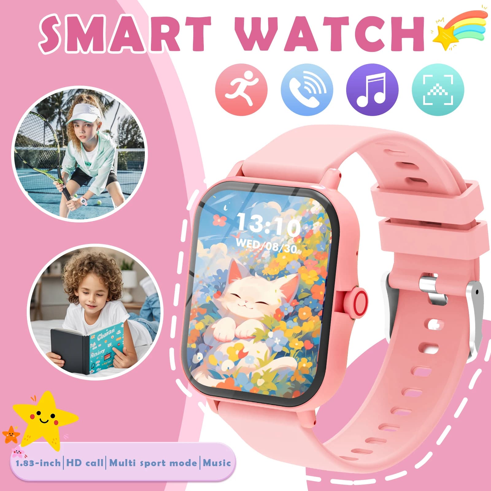 Smartwatch multifunzionale per lo sport, chiamate wireless, quadranti personalizzabili, controllo della musica