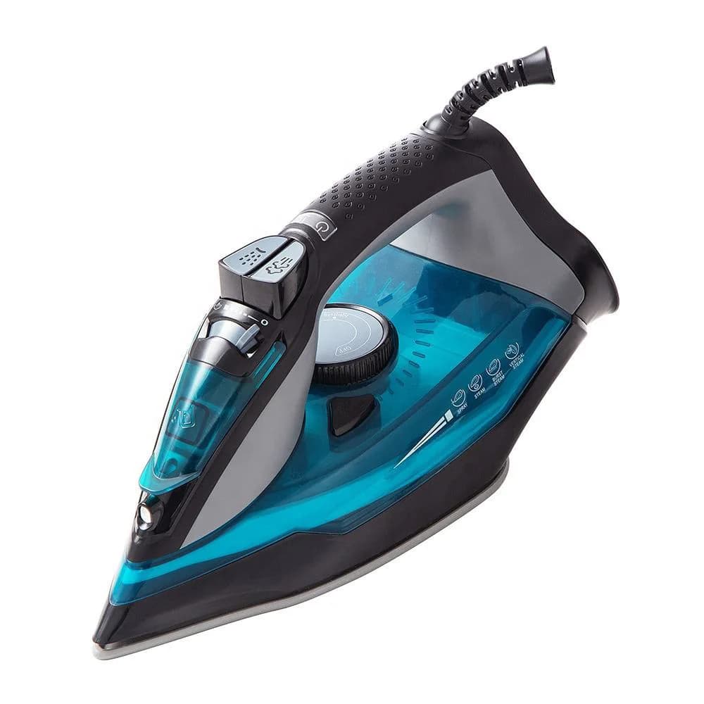 Steam Iron for Clothes Rapid Heating, 2200W Iron with Non-Stick Ceramic Soleplate, Auto-Off, Burst of Steam, Self-Cleaning