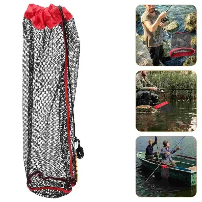 Folding Wear-resist Fishing Net with Ground Nails Catching Supplies Large Capacity Netting Storage Replacement Net Carp Sea Bass