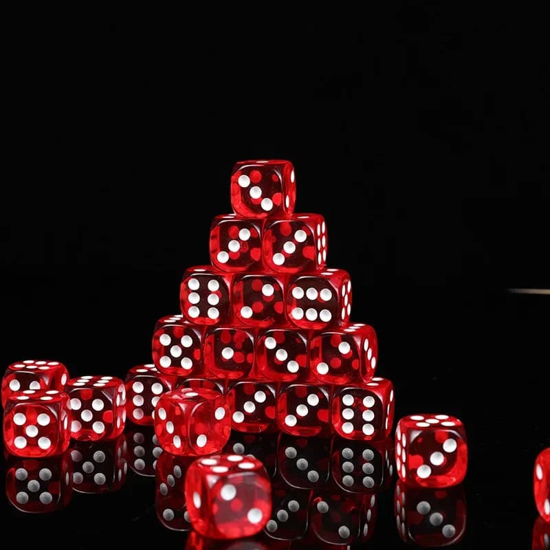 10 pezzi/set dadi rossi trasparenti angoli arrotondati destri dadi accessori per giochi da tavolo 19 mm