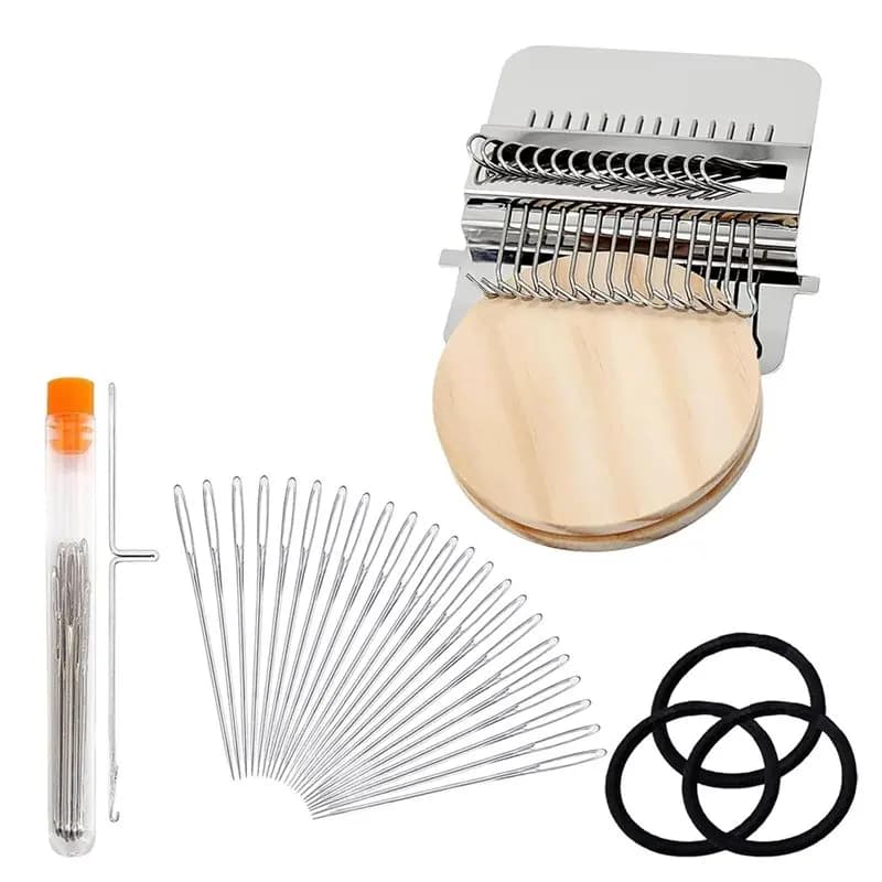 JHD DIY Weave Art Mini portable knitting frame, frame kit for hoops to repair clothes, socks and jeans