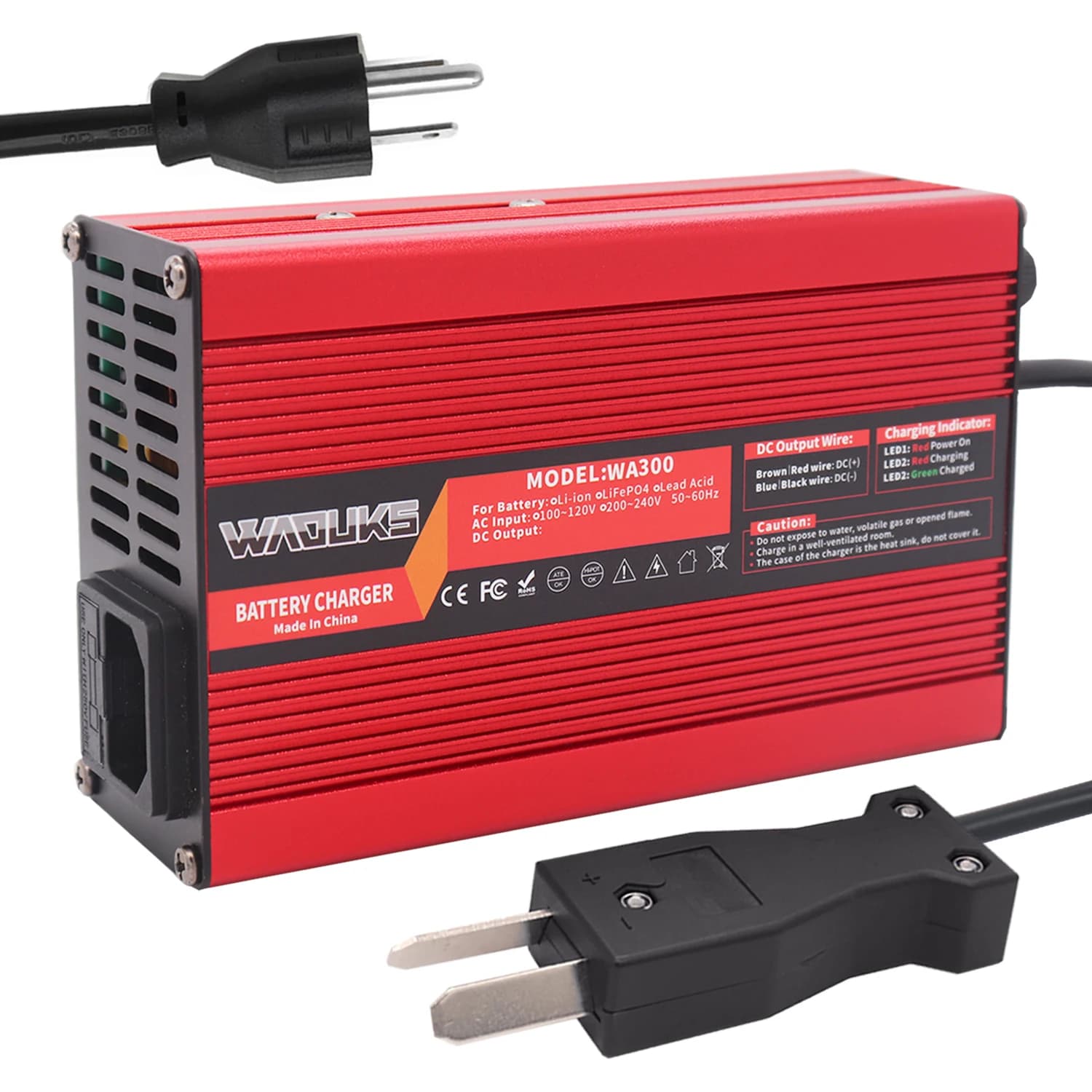 Caricabatterie 36V 5A per batterie al piombo con spina Golf, caricatore intelligente rapido per batterie al piombo da 36V
