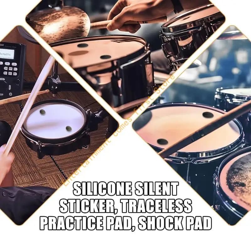 Silicone Drum Mute Pads Noise Reduction Adhesive Stickers for Drum Practice 55KD