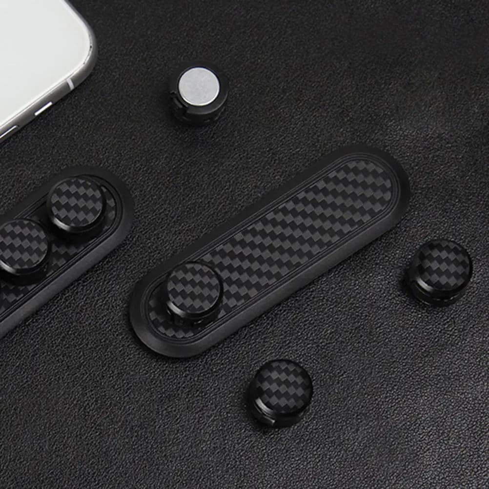 Clip Organizzatore Cavi Magnetico con Texture in Fibra di Carbonio, Supporto Adesivo Durevole per Cavi, Gestione Cavi da Scrivania e Parete