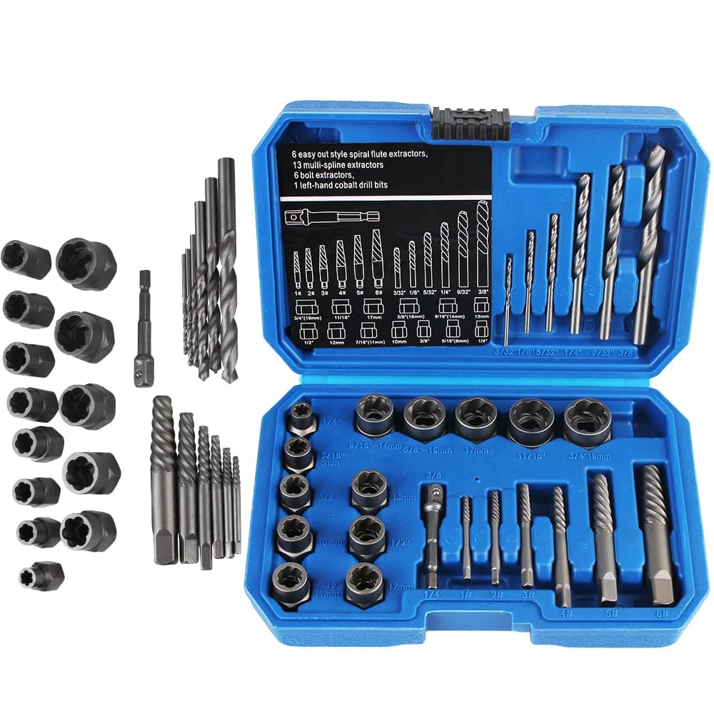 Estrattore per viti danneggiate Accessorio Kit di utensili manuali Estrattore per dadi bulloni 26 pezzi/set Kit di strumenti di riparazione auto Strumento per presa per rimozione dadi bulloni