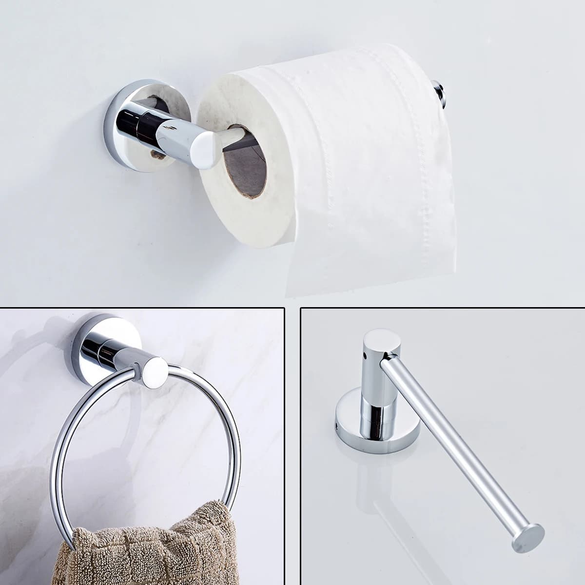 Portasciugamani in acciaio inossidabile Hardware per cucina e bagno Porta carta igienica Porta asciugamani di carta in stile americano