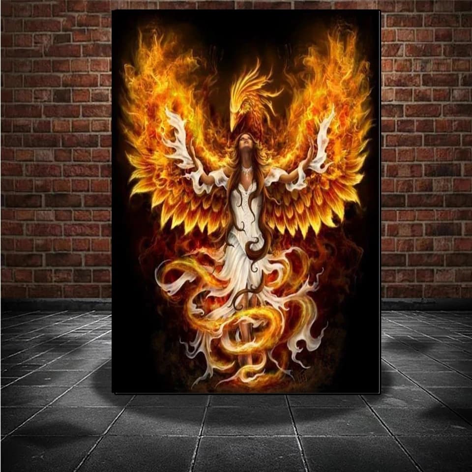 Flaming Phoenix Girl diamond painting Novelties New diamond Embroidery 2022 Cross Stitch Kits Complet Mosaic Picture Home Decor
