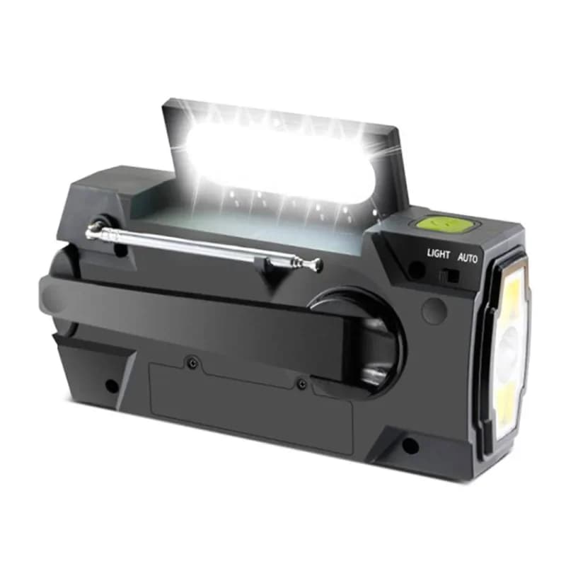 Weather Radio Emergency Multifunctional Radio FM AM WB Hand Crank Solar USB Charging 4000mAh Power Bank LED Flashlight Torch