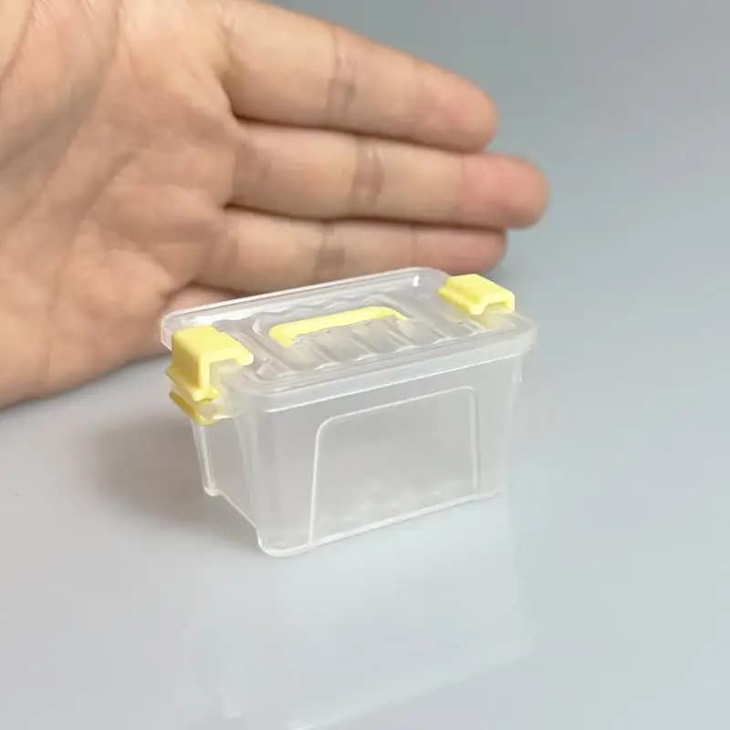 5Pcs Transparent Storage Box Organizer Case Portable Plastic Container For Dollhouse Mini Items Household Use