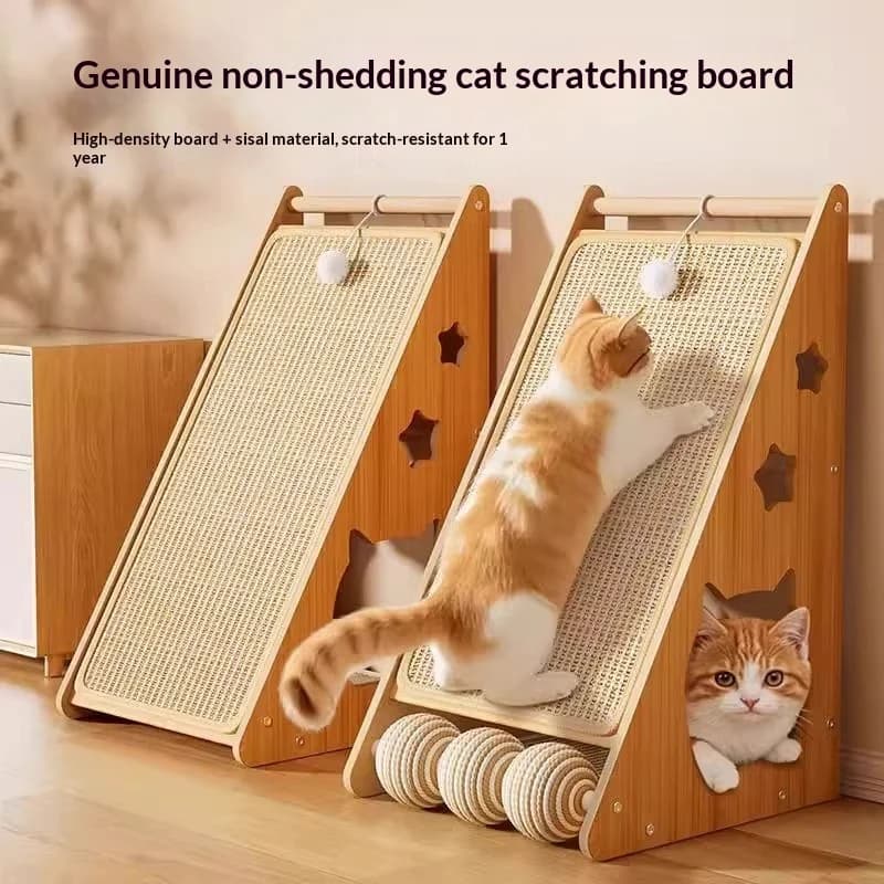 Tiragraffi per Gatti in Sisal da Terra, Durevole, Anti-Perdita di Fibre, Protezione per Divano e Letto, Tappetino Anti-Graffio, Torre per Gatti, Casetta per Gatti