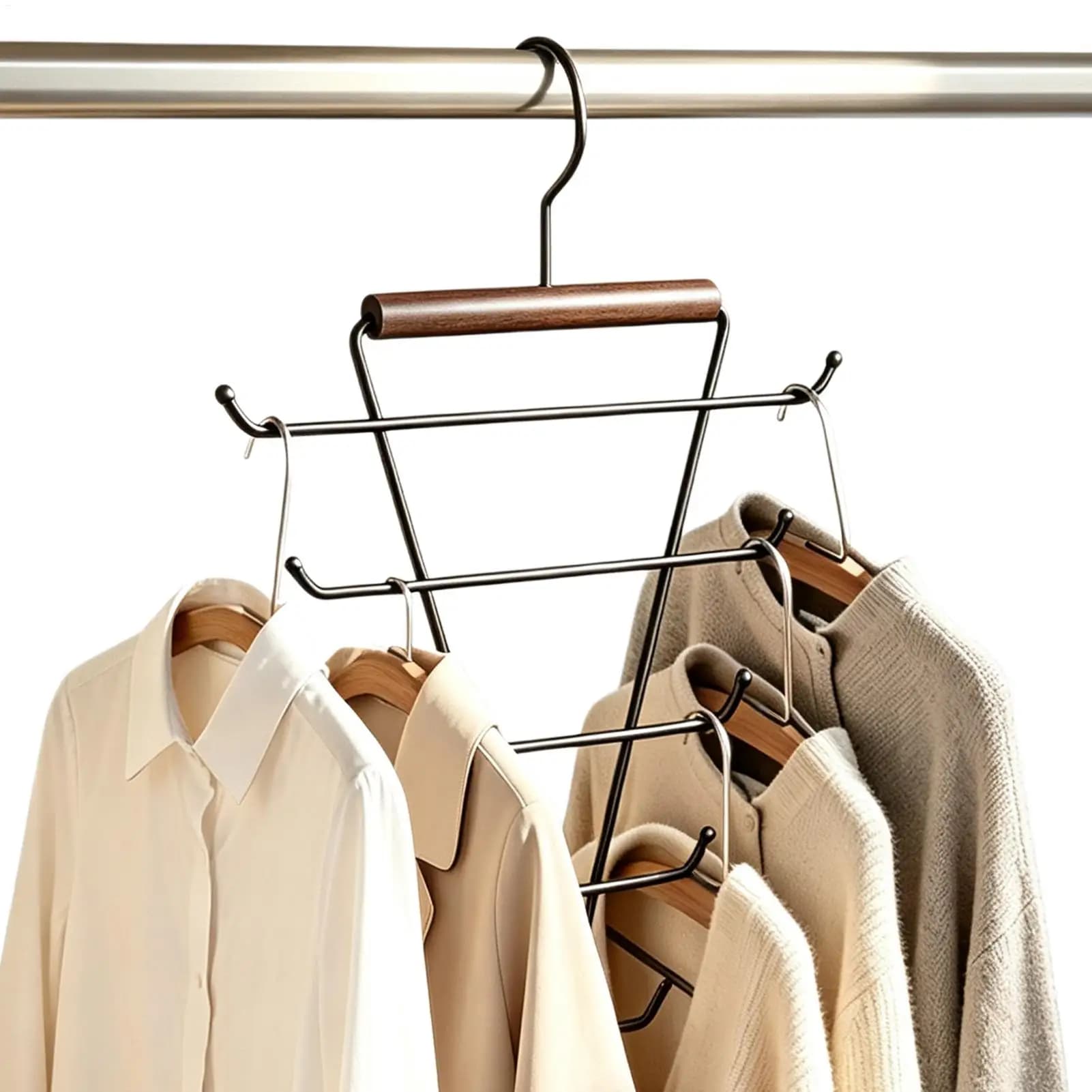 Hanger Hooks Space Saver Double-Sided Multi-Layer Non-Slip Clothes Hanger Connector Hooks Wardrobe Storage Organizer For home