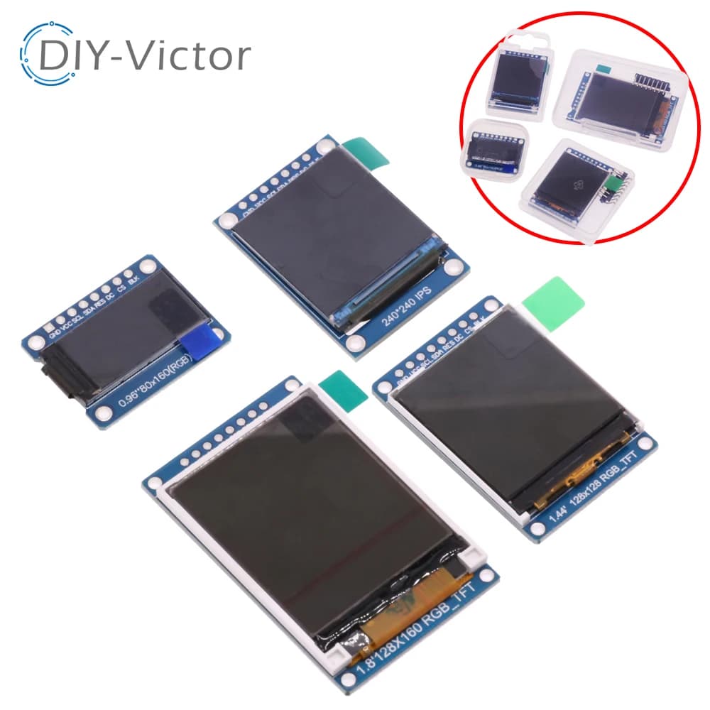 IPS 0.96 1.44 1.8 pollici 8pin 1.3 pollici 7pin SPI HD 65K Full Color TFT Display modulo LCD ST7735 ST7789 Drive per Arduino 51 STM32